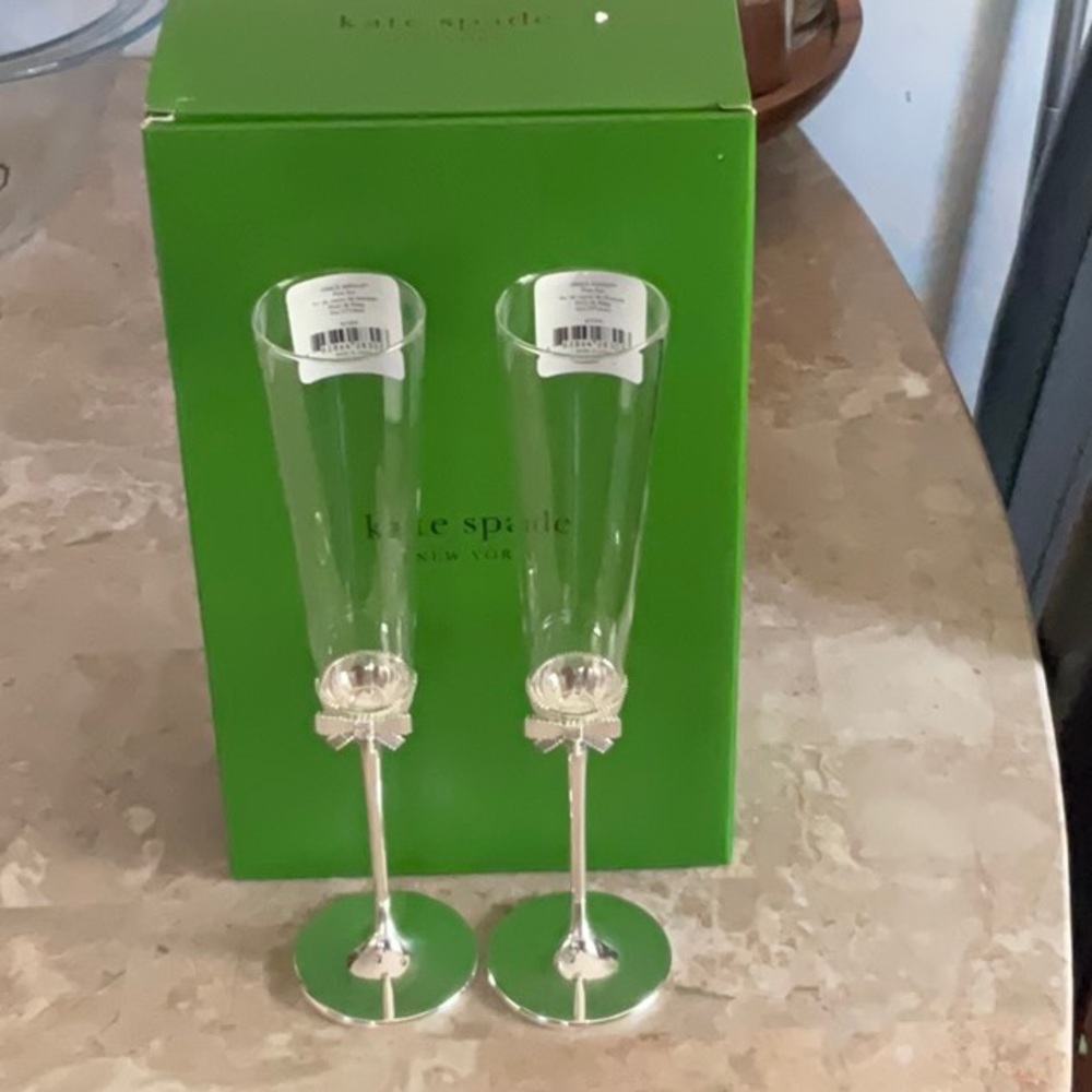 Kate Spade Silver GRACE AVENUE Champagne Crystal Set